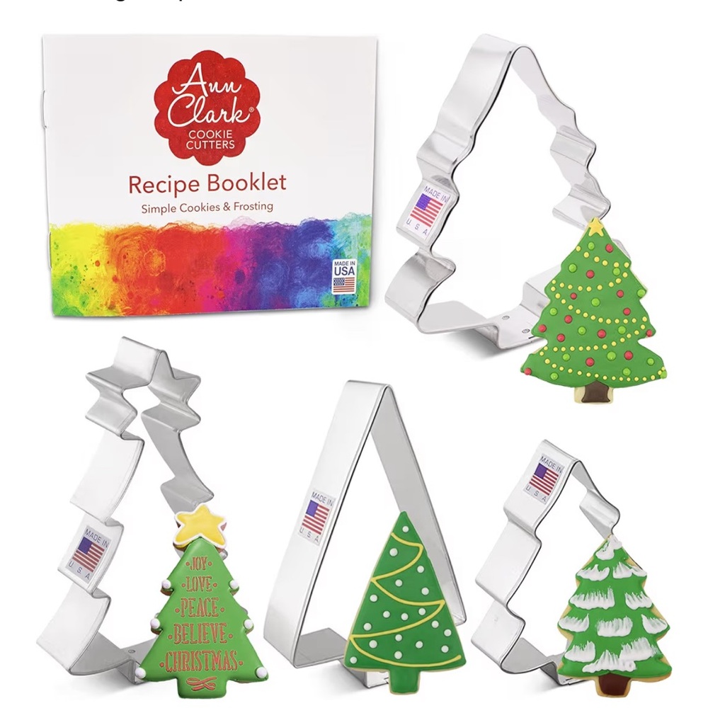 Ann Clark Christmas Tree Cookie Cutter Set of 4 NEW
